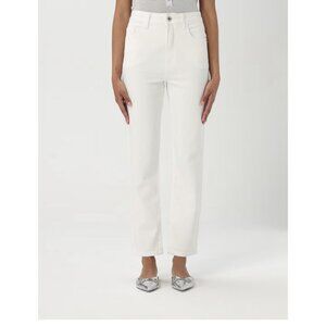 Patrizia Pepe Jeans Womens 27 Straight Cropped Pants Embossed Bee Made in Italy